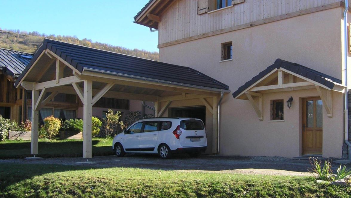 Abris voiture carport par paysagiste pays-de-gex à Ferney (1)